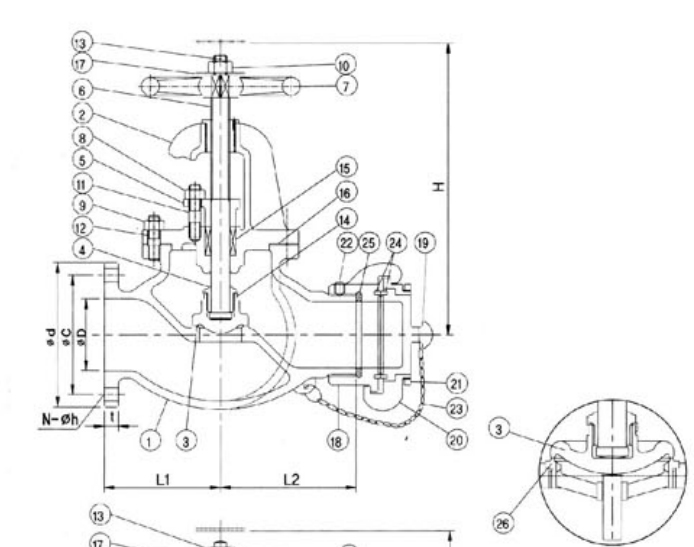 Drawing of JIS F7333 Cast Iron Globe Hose Valve.jpg